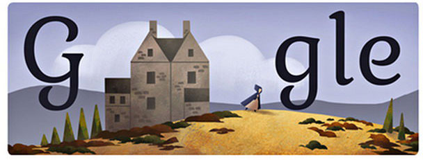 لوگوی گوگل به یاد شارلوت برونته