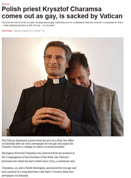 اخراج یک کشیش همجنس‌باز به دلیل اقدام علیه واتیکان!