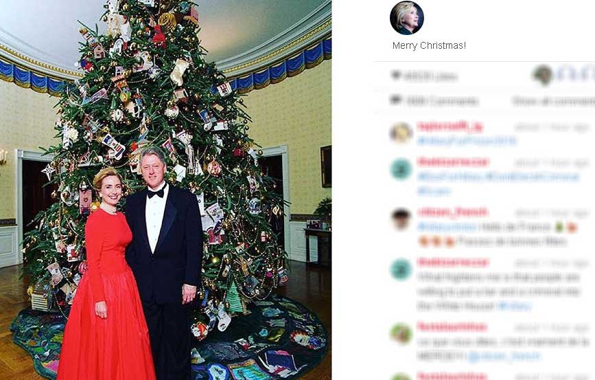 هیلاری کلینتون در جشن کریسمس