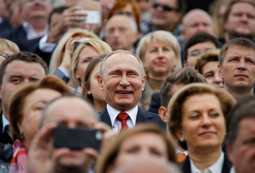 خوشحالی جالب پوتین در یک جشن