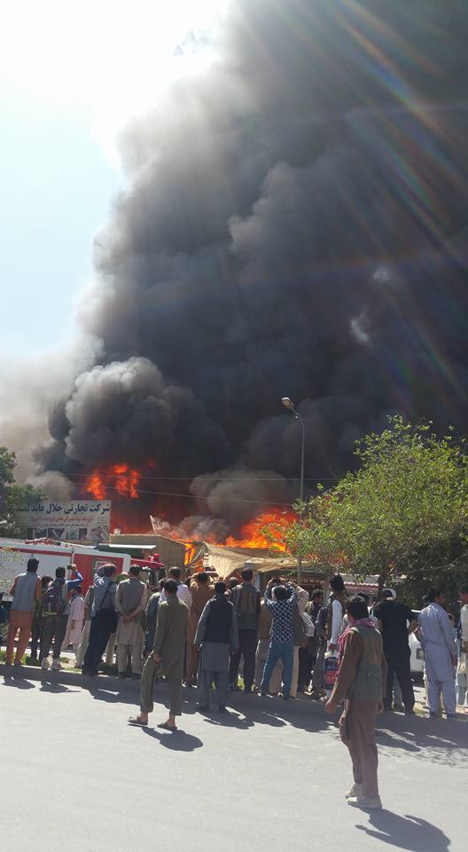 آتش سوزی مهیب در قوای مرکز  شهر کابل