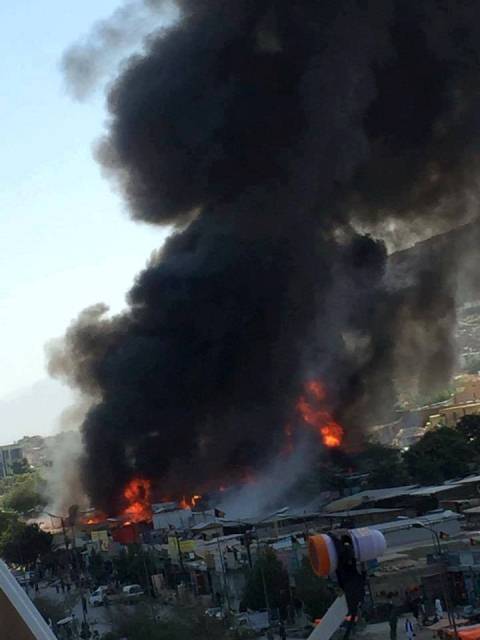 آتش سوزی مهیب در یک تانک تیل در ولسوالی پغمان کابل