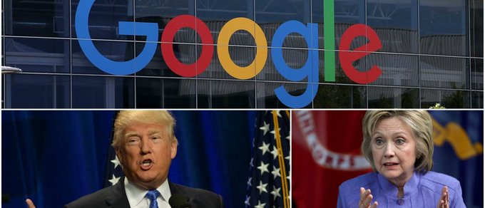 ترامپ، گوگل را به حمایت از کلینتون متهم کرد