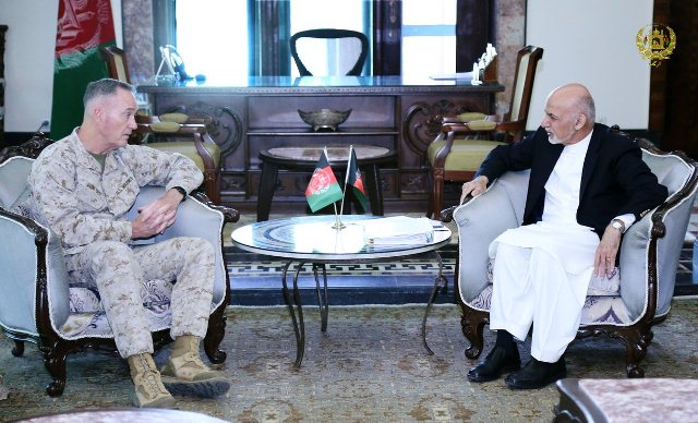 رییس جمهور غنی و رییس ستاد مشترک ارتش امریکا در کابل دیدار کردند