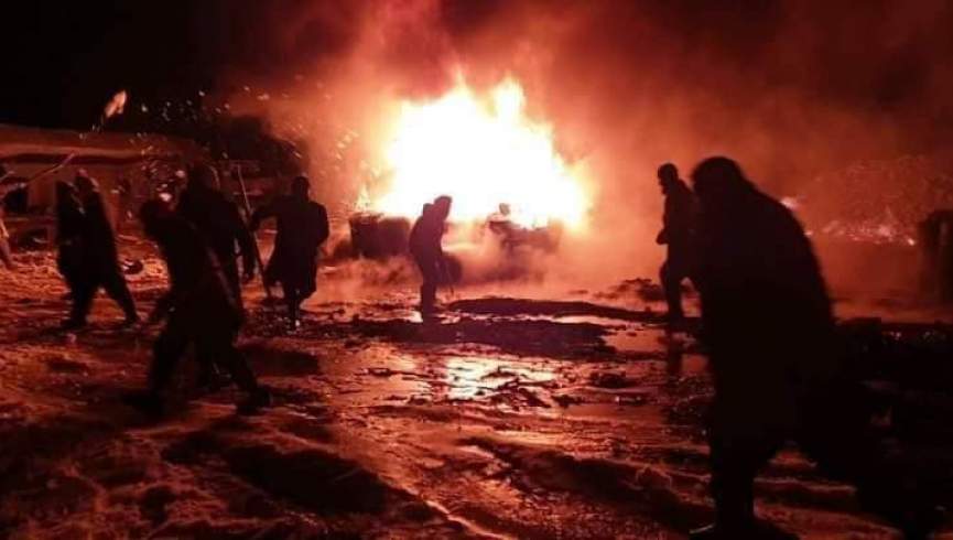 آتش‌سوزی در بازار ولسوالی راغستان بدخشان بر اثر اصابت هاوان طالبان