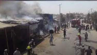 آتش‌سوزی در مرکز شهر قندوز رخ داد
