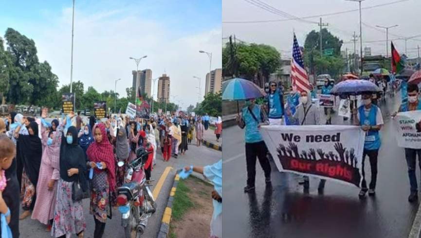 مهاجران افغانستان در اندونزیا بار دیگر اعتراض کردند