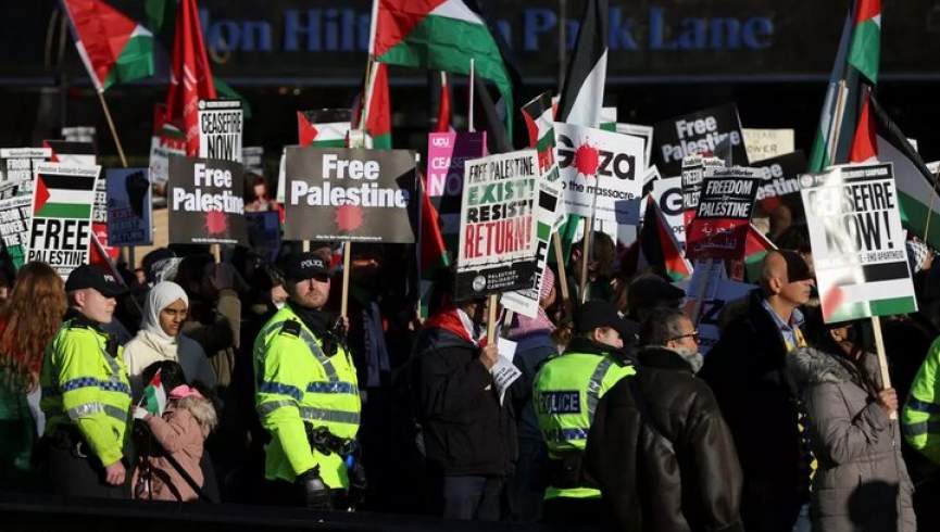 هزاران معترض در لندن جنایات اسرائیل را محکوم کردند